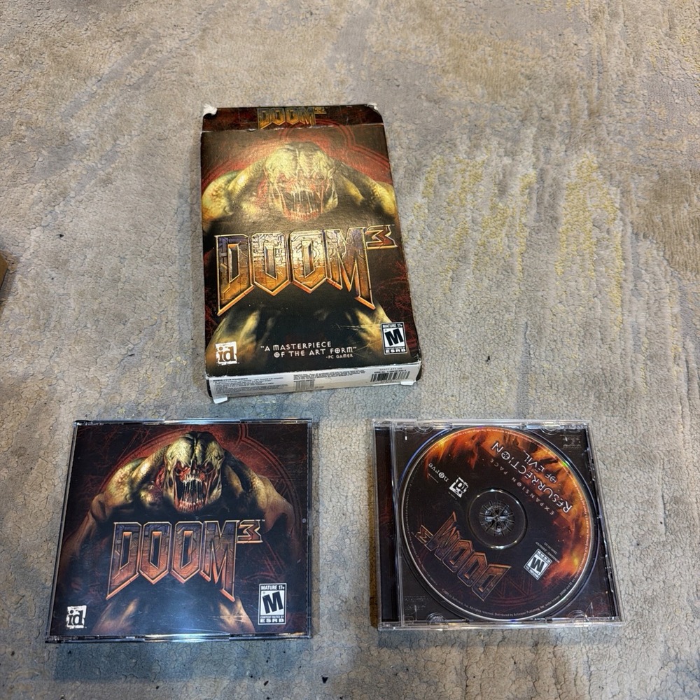 DOOM 3 Big Box PC (iD software, 2004) Mint Discs With Expension Pack